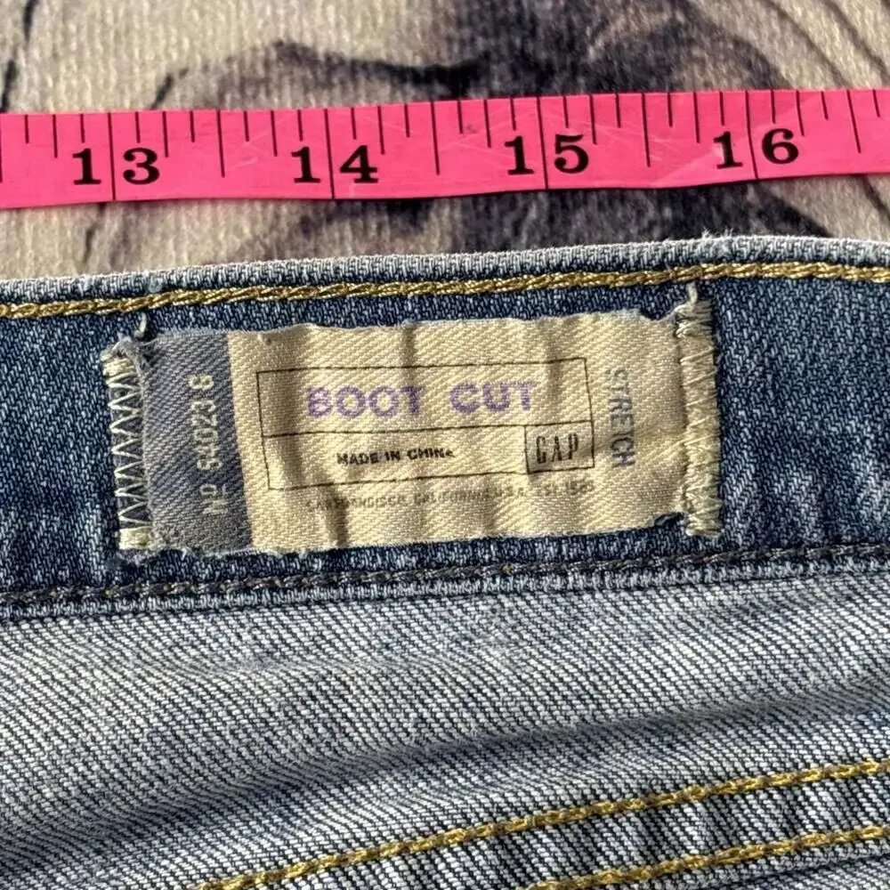 GAP 1969 9.5” Rise Flare Jeans Women's Blue Denim Size 14 Stretch - Picture 5 of 10